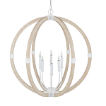 Подвесной светильник из дерева в форме сферы Eco Light варинант исполнения - 3 | Loft Concept в Новосибирске