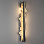 Бра вертикальное черного цвета с золотыми кругами и квадратами Gravyura варинант исполнения - 5 | Loft Concept в Новосибирске