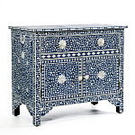 Комод инкрустация костью ORIENTAL Indian синий орнамент варинант исполнения - 2 | Loft Concept в Новосибирске
