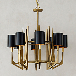 Люстра с 8-ю черными цилиндрическими плафонами Stylistic Lines варинант исполнения - 2 | Loft Concept в Новосибирске