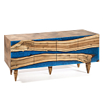 Стильный Буфет лофт 4 двери Cabinet Crimson River фасад эпоксидная смола  варинант исполнения - 2 | Loft Concept в Новосибирске