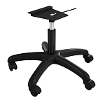 Стул пластиковый красного цвета на колесиках с подъемно-поворотным механизмом Eames Red варинант исполнения - 3 | Loft Concept в Новосибирске