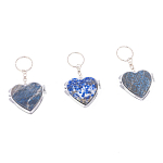 Зеркало брелок складное двухстороннее в форме сердца из натурального камня Лазурит Stone Mirrors варинант исполнения - 4 | Loft Concept в Новосибирске