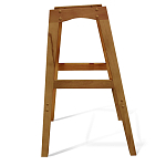 Барный стул со спинкой и подлокотниками на 4-х деревянных ножках Кремовый Велюр Ava Charm варинант исполнения - 6 | Loft Concept в Новосибирске