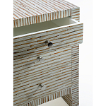 Тумбочка прикроватная Bogense Bone Inlay Bedside Beige варинант исполнения - 2 | Loft Concept в Новосибирске