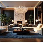 Круглая люстра с хрустальными подвесками на золотистом каркасе Gorgeous Crystal Light варинант исполнения - 12 | Loft Concept в Новосибирске