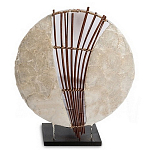 Настольная лампа из перламутра и дерева на подставке Indonesian Shell Sail варинант исполнения - 1 | Loft Concept в Новосибирске