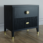 Тумба прикроватная с двумя ящиками Elsa Dreams Black варинант исполнения - 1 | Loft Concept в Новосибирске