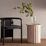 Дизайнерский журнальный стол круглый с фактурным основанием Kibul варинант исполнения - 1 | Loft Concept в Новосибирске