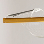 Люстра линейная золотистого цвета с двумя прозрачными волнистыми элементами Wave Line варинант исполнения - 10 | Loft Concept в Новосибирске