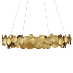 Люстра круглая из многослойных золотых дисков Metal Disc Chandelier варинант исполнения - 2 | Loft Concept в Новосибирске