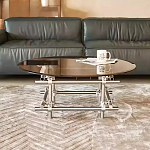 Дизайнерский журнальный стол с круглой столешницей на стальном основании Rivetyk варинант исполнения - 2 | Loft Concept в Новосибирске