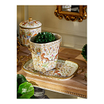 Кашпо с растительным и животным орнаментом на бронзовых ножках Turquoise Blooming Garden варинант исполнения - 8 | Loft Concept в Новосибирске