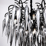 Люстра со стеклянными подвесками дымчатого цвета Ambre Glass Chandelier 80 варинант исполнения - 2 | Loft Concept в Новосибирске