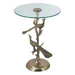 Столик с круглой стеклянной столешницей и корпусом в виде двух павлинов на ветке Table Two Peacocks варинант исполнения - 1 | Loft Concept в Новосибирске