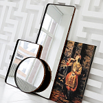 Зеркало овальное в металлической раме с кожаной отделкой Loft in Reflection варинант исполнения - 4 | Loft Concept в Новосибирске