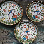 Комплект из 3-х подносов из металла в стиле Шинуазри Chinoiserie Flower варинант исполнения - 2 | Loft Concept в Новосибирске