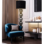 Торшер с основанием в виде металлических сфер Balance Floor Lamp Black варинант исполнения - 4 | Loft Concept в Новосибирске