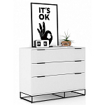 Комод белый с 3-мя ящиками Strict Lines  варинант исполнения - 2 | Loft Concept в Новосибирске