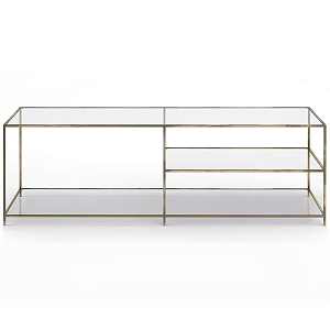 ТВ-тумба из стекла и металла Tingey Metal Glass TV Stand