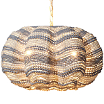 Круглая люстра волнистой формы декорированная бусами Blue White Stripes Wavy Chandelier варинант исполнения - 1 | Loft Concept в Новосибирске