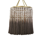 Люстра плетеная с кисточками на золотистом каркасе Boho Tassel Chandelier варинант исполнения - 1 | Loft Concept в Новосибирске