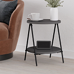 Стол приставной с 2-мя круглыми столешницами цвета антрацит ESSEL SIDE TABLE ANTHRACITE варинант исполнения - 4 | Loft Concept в Новосибирске