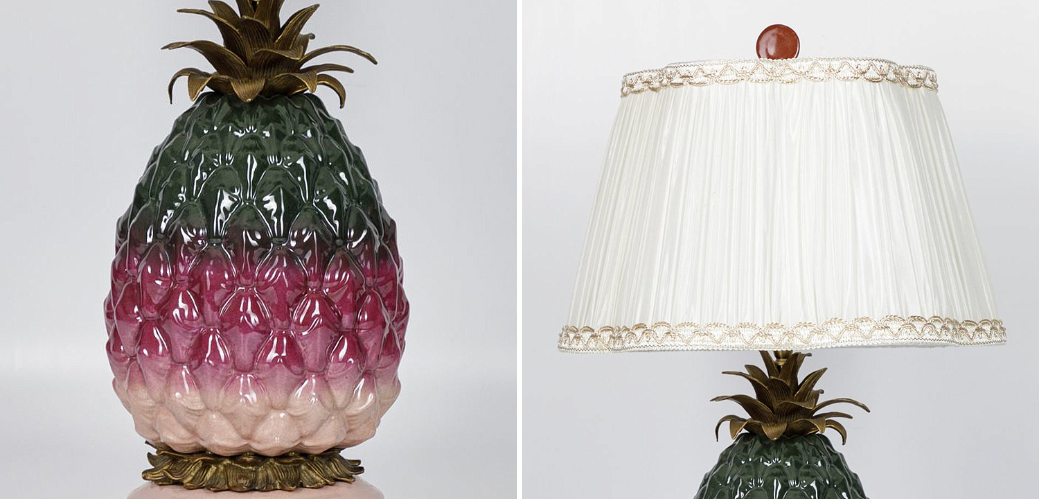 Настольная лампа с абажуром Pineapple Dark Green Purple Table Lamp Настольная лампа с абажуром Pineapple Dark Green Purple Table Lamp - Loft-Concept в Новосибирске