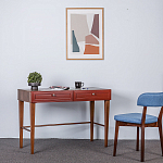 Стол письменный из массива бука с 2-мя ящиками красный Wenge Light варинант исполнения - 5 | Loft Concept в Новосибирске