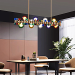 Люстра золотая с цветными плафонами и декором Colorful Ball Candy Crystal варинант исполнения - 1 | Loft Concept в Новосибирске