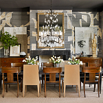 Обои ручная роспись в стиле Арт-деко Symphony Original colourway on Arkose silk dupion варинант исполнения - 1 | Loft Concept в Новосибирске