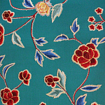 Обои с вышивкой ручной работы Flora Rio colourway on Liso Pine wool sateen варинант исполнения - 3 | Loft Concept в Новосибирске