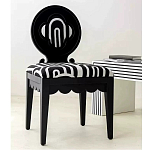 Дизайнерский стул с круглой деревянной спинкой Black and White Clover варинант исполнения - 5 | Loft Concept в Новосибирске