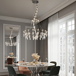 Люстра подвесная из металла с хрустальными прозрачными подвесками Quasar 81 варинант исполнения - 12 | Loft Concept в Новосибирске