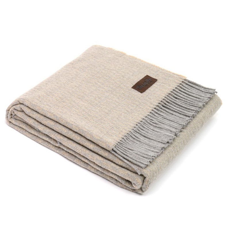 Плед GRIFONE 0004 Marzotto Бежево-серый в Новосибирске | Loft Concept 