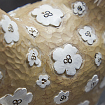 Статуэтка курица с белым цветочным узором и металлическими ножками Rustic Chicken варинант исполнения - 2 | Loft Concept в Новосибирске