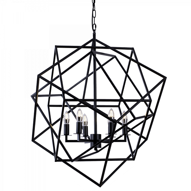 Люстра Cubist Small Chandelier Black Черный в Новосибирске | Loft Concept 