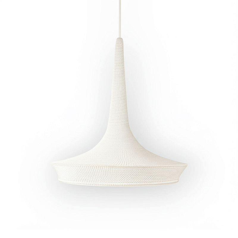 Подвесной вязаный белый светильник «Марокко» Белый в Новосибирске | Loft Concept 