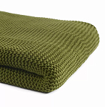 Плед из хлопка жемчужной вязки оливкового цвета Waffle Comfort варинант исполнения - 2 | Loft Concept в Новосибирске