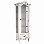 Витрина белая однодверная из массива бука с 4-мя полками и ящиком White Provence варинант исполнения - 1 | Loft Concept в Новосибирске