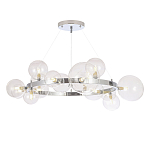 Люстра круглая подвесная с 15-ю прозрачными шарообразными плафонами из стекла Iona chandelier варинант исполнения - 5 | Loft Concept в Новосибирске