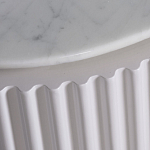 Тумбочка белая овальная с мраморной столешницей Thoroughbass варинант исполнения - 3 | Loft Concept в Новосибирске