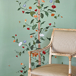 Обои с вышивкой ручной работы Floral Lattice Original colourway on wool sateen варинант исполнения - 1 | Loft Concept в Новосибирске