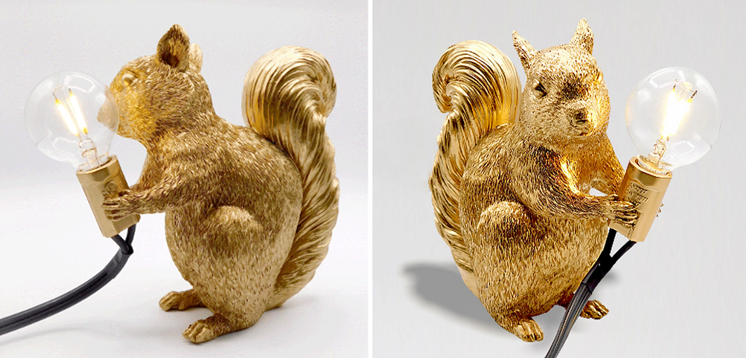 Настольная лампа белка Gold Squirrel Lamp - Loft-Concept в Новосибирске