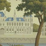 Обои ручная роспись Monuments of Paris Roberts on Sepia scenic paper варинант исполнения - 2 | Loft Concept в Новосибирске