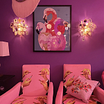 Картина Фламинго вышивка бисер Flamingo Beaded Wall Art варинант исполнения - 2 | Loft Concept в Новосибирске