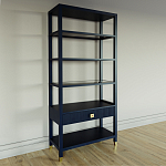 Стеллаж Elsa Dreams Blue со стеклянными полками и ящиком варинант исполнения - 1 | Loft Concept в Новосибирске