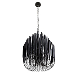 Люстра черная с несколькими ярусами деревянных палочек Bright Wooden Chandelier варинант исполнения - 3 | Loft Concept в Новосибирске