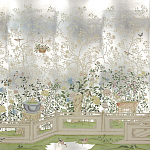 Обои ручная роспись Temple Newsam White Gold gilded silk варинант исполнения - 2 | Loft Concept в Новосибирске