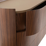 Комод округлой формы с тремя ящиками Walnut and Leather варинант исполнения - 6 | Loft Concept в Новосибирске